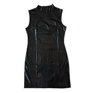 SHEIN Black Snake Skin Fitted Mini Cocktail Dress Size M